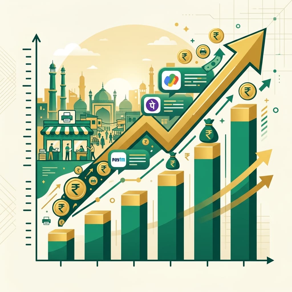 Revenue growth chart for an Indian print shop business